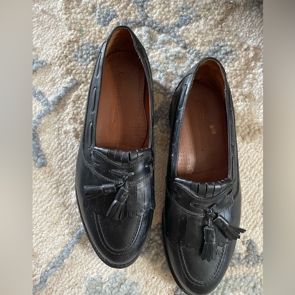 Johnston & Murphy Black Leather Loafers - Picture 1 of 7